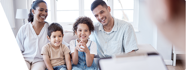 Social Services Header Image featuring family of four